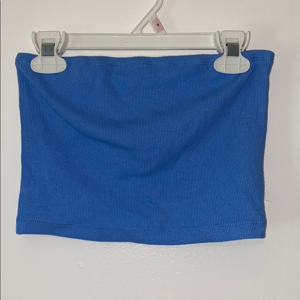 Cropped Tube Top Blue (never worn)